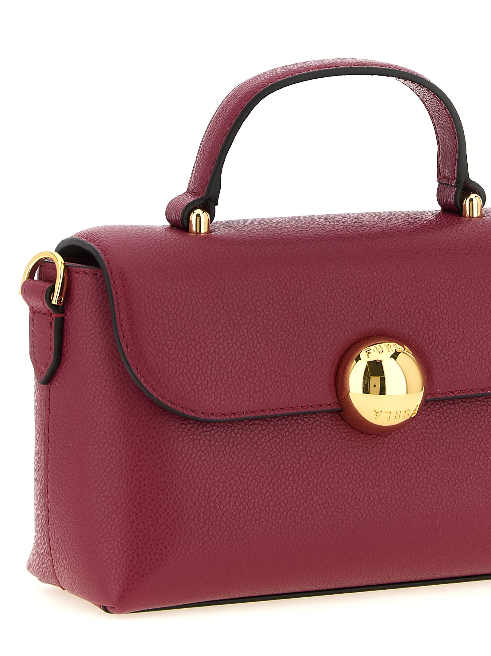 Furla Moonlight Mini Bordeaux Leather Top Handle Bag