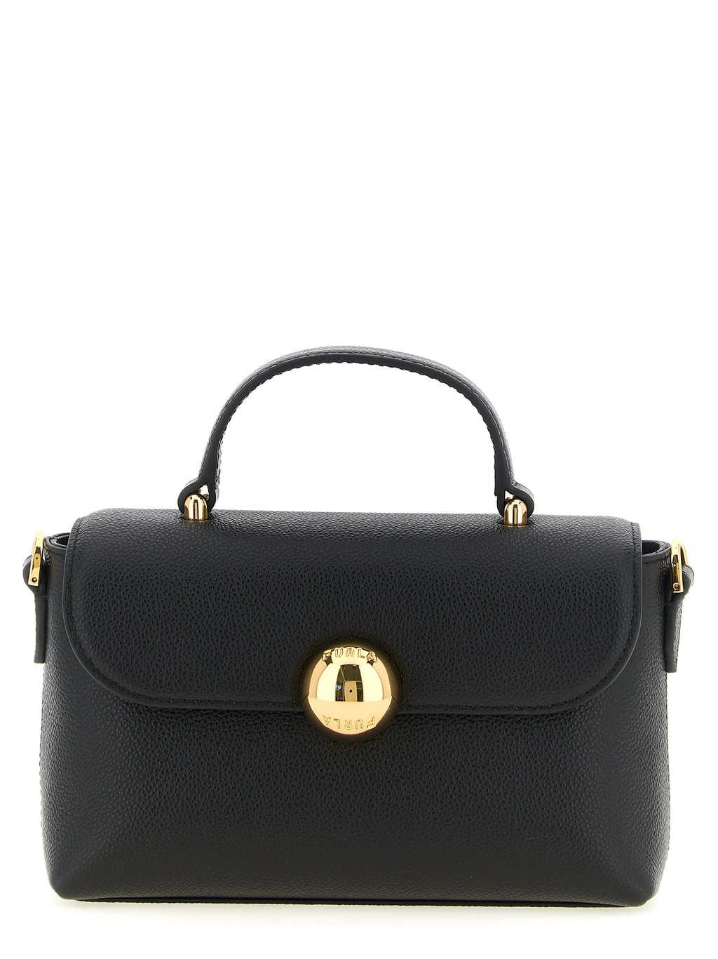 Furla Moonlight Mini Black Leather Top Handle Bag