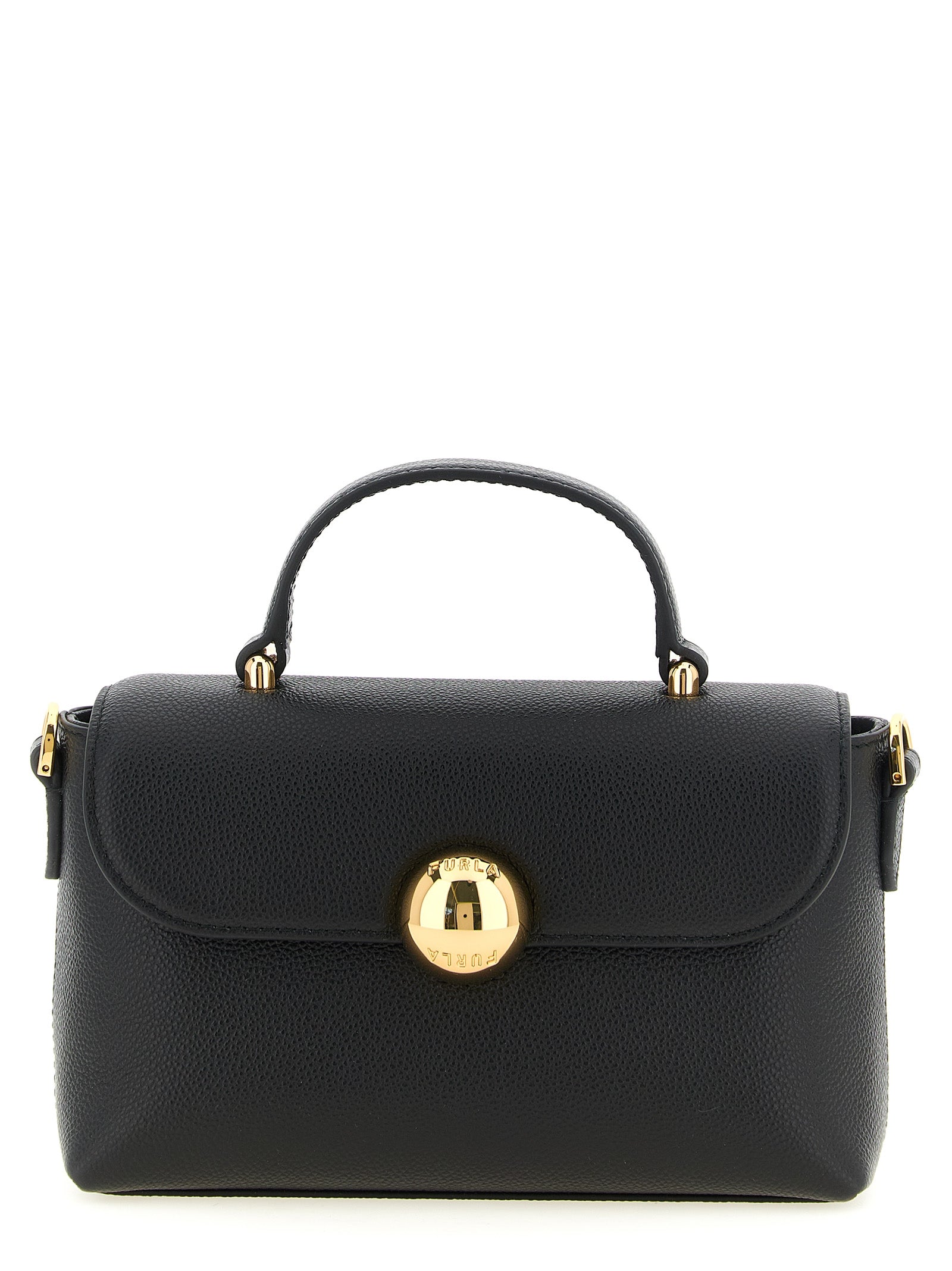 Furla Moonlight Mini Black Leather Top Handle Bag