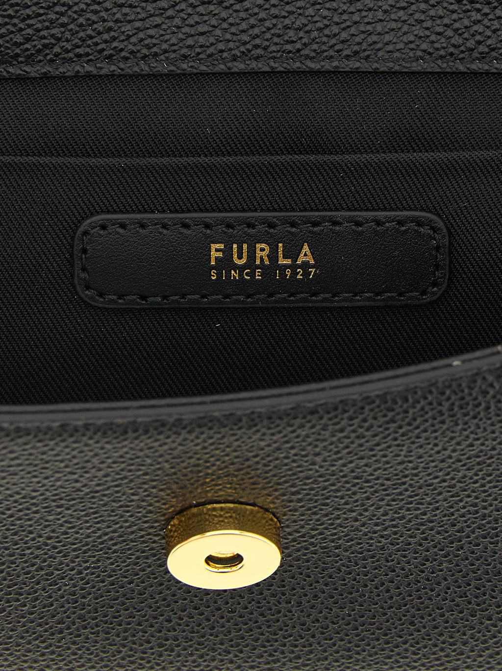 Furla Moonlight Mini Black Leather Top Handle Bag