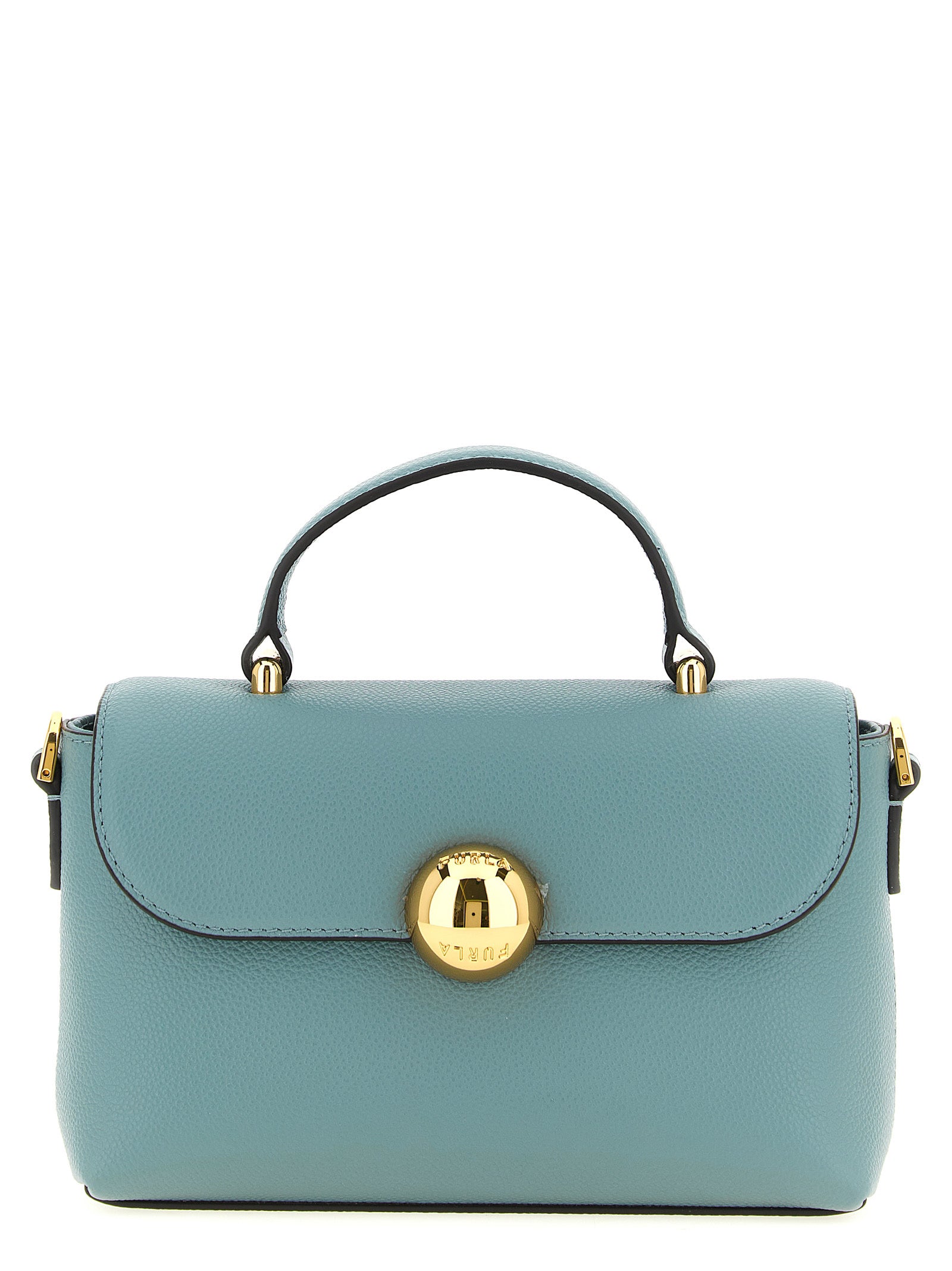 Furla Moonlight Mini Blue Leather Top Handle Bag