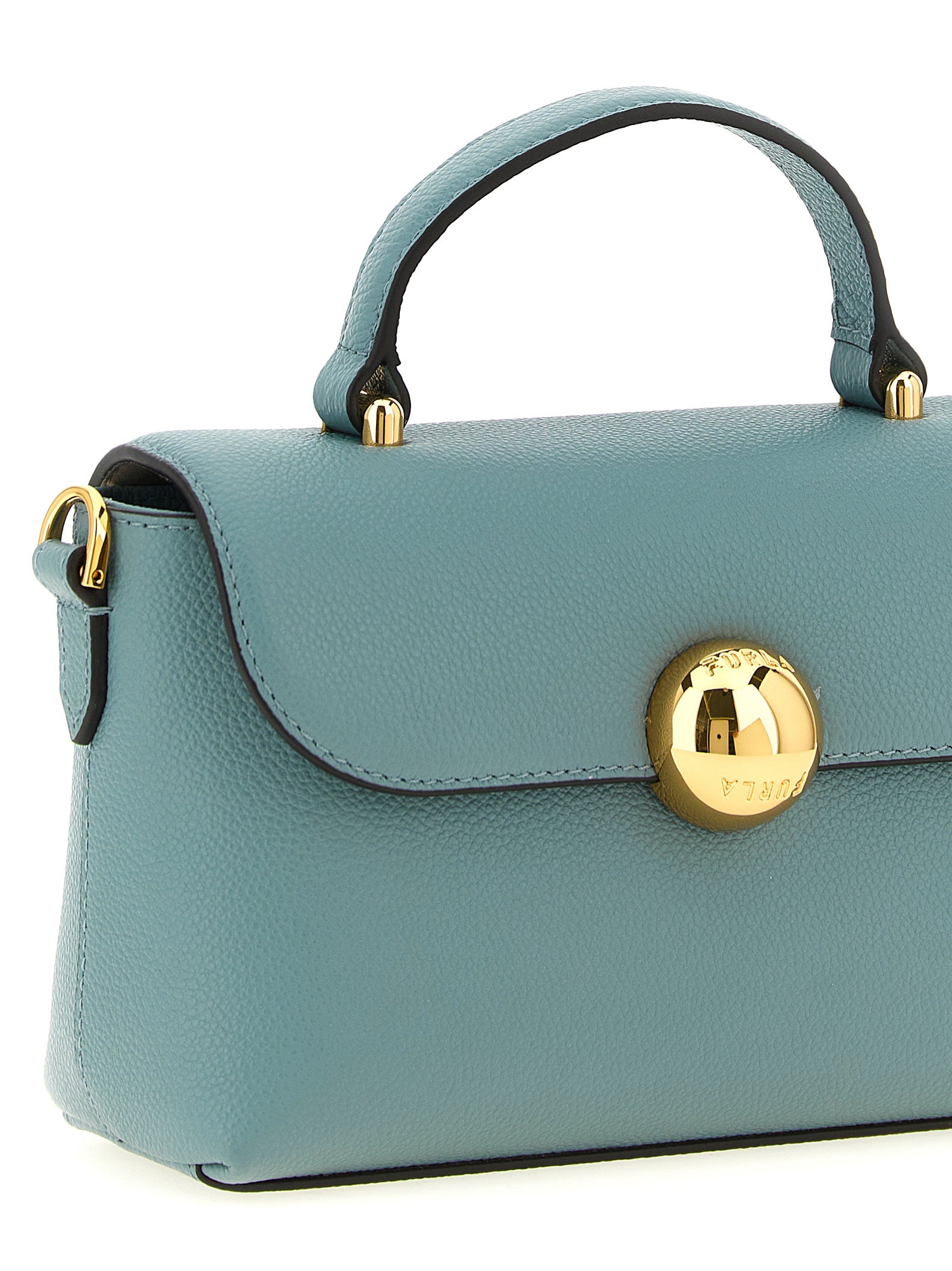 Furla Moonlight Mini Blue Leather Top Handle Bag