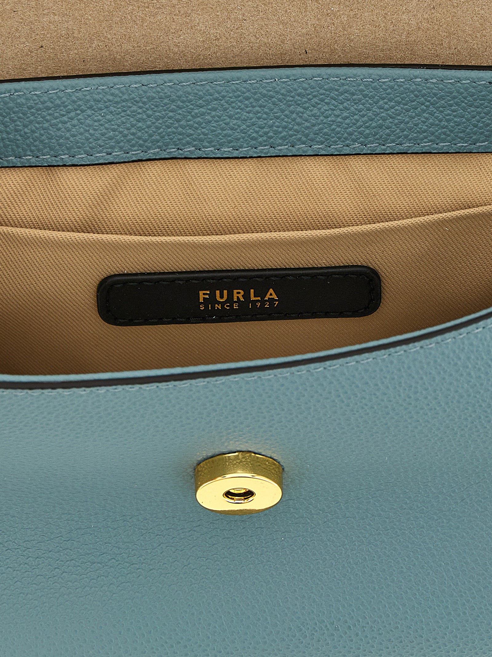 Furla Moonlight Mini Blue Leather Top Handle Bag