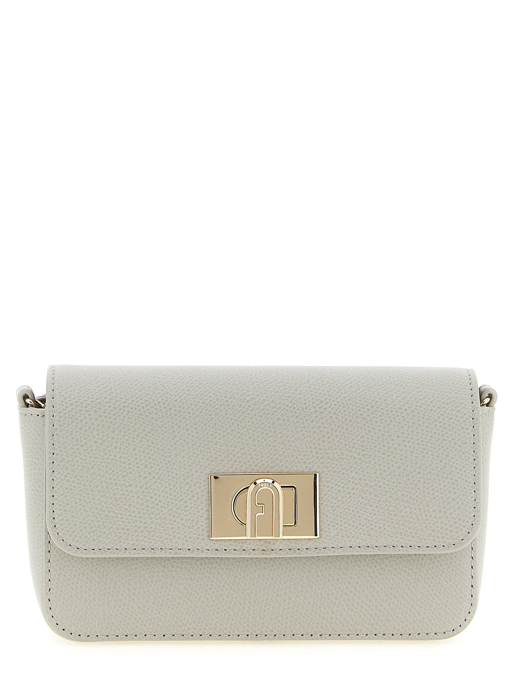 Furla 1927 Mini Leather Crossbody Bag Light Grey