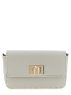 Furla 1927 Mini Leather Crossbody Bag Light Grey