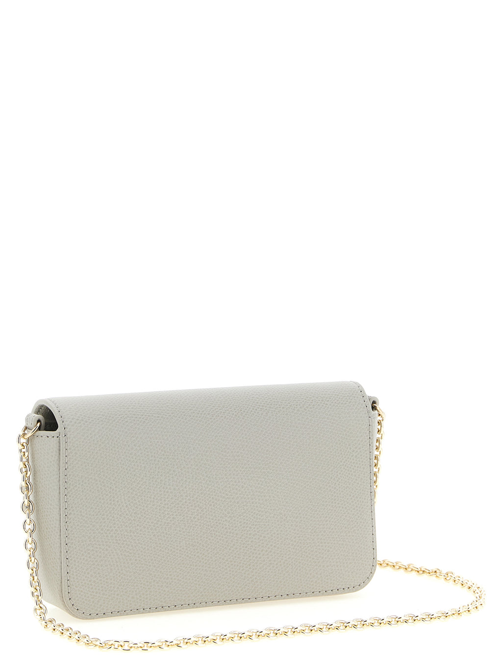 Furla 1927 Mini Leather Crossbody Bag Light Grey