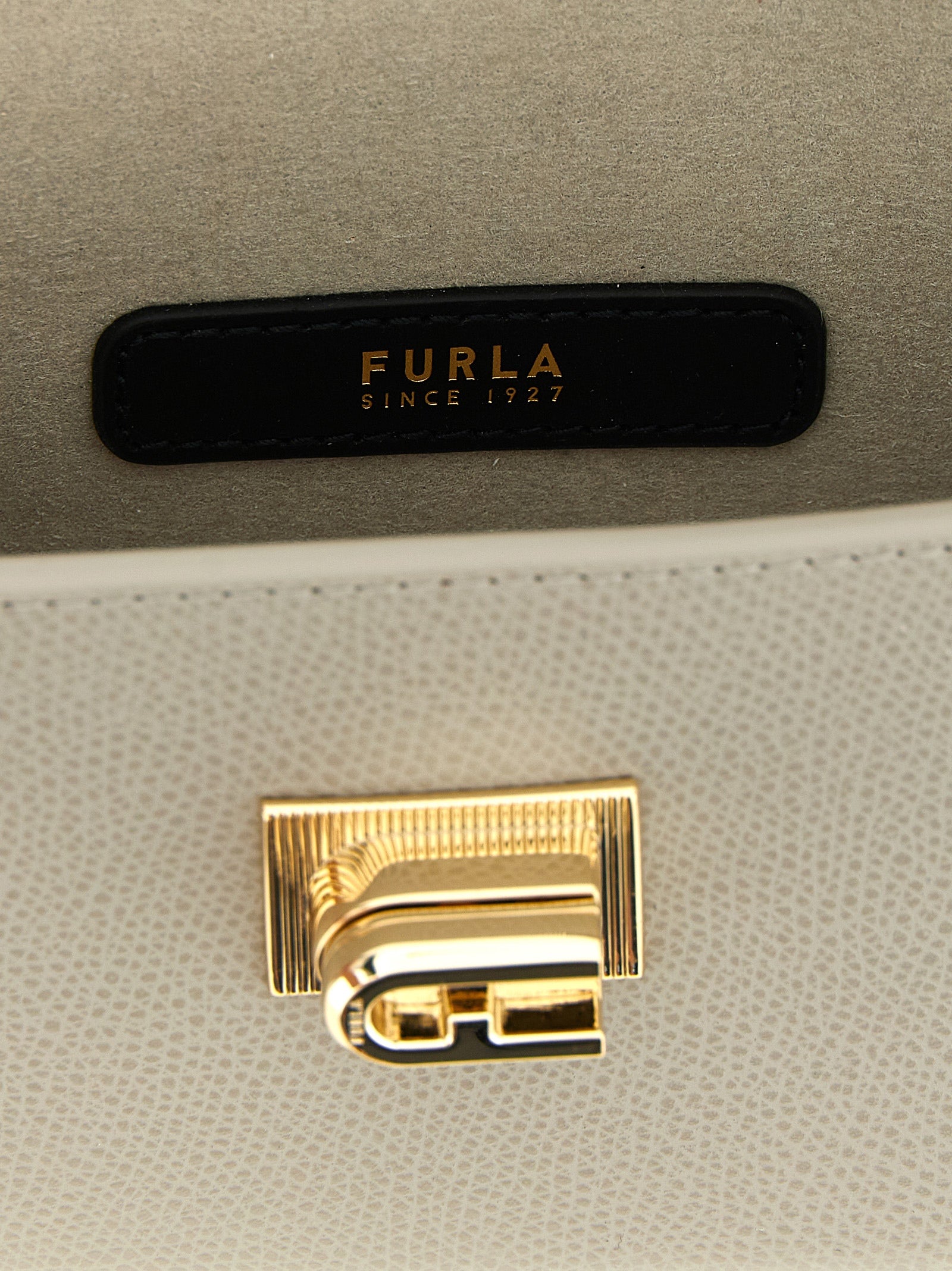 Furla 1927 Mini Leather Crossbody Bag Light Grey