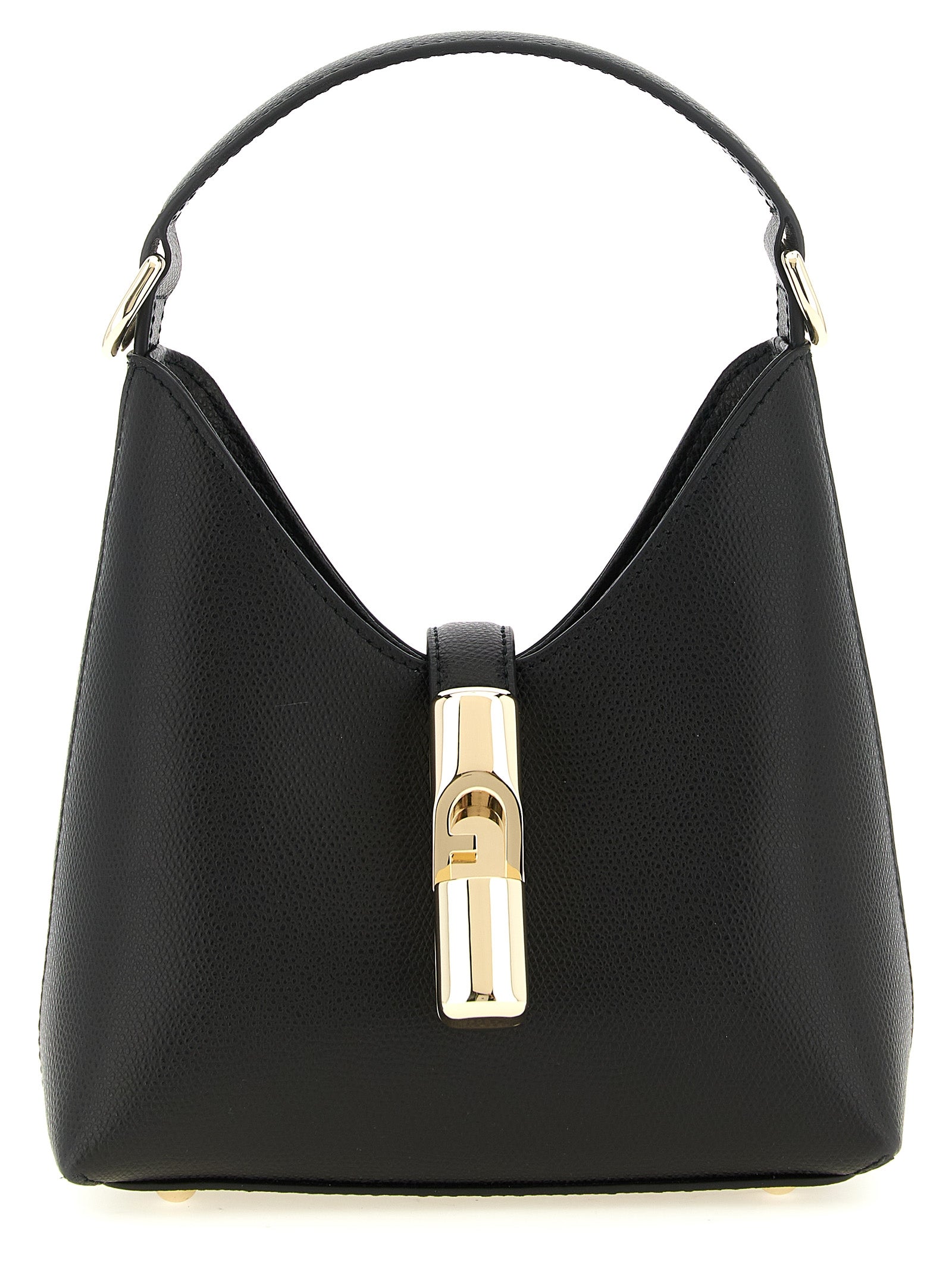 Furla Iride Mini Black Leather Shoulder Bag