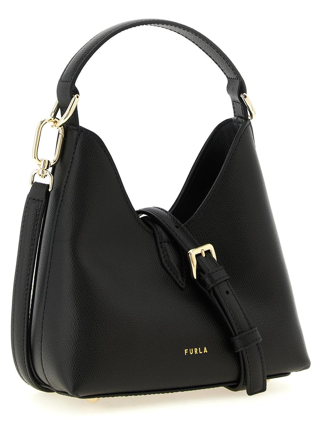 Furla Iride Mini Black Leather Shoulder Bag