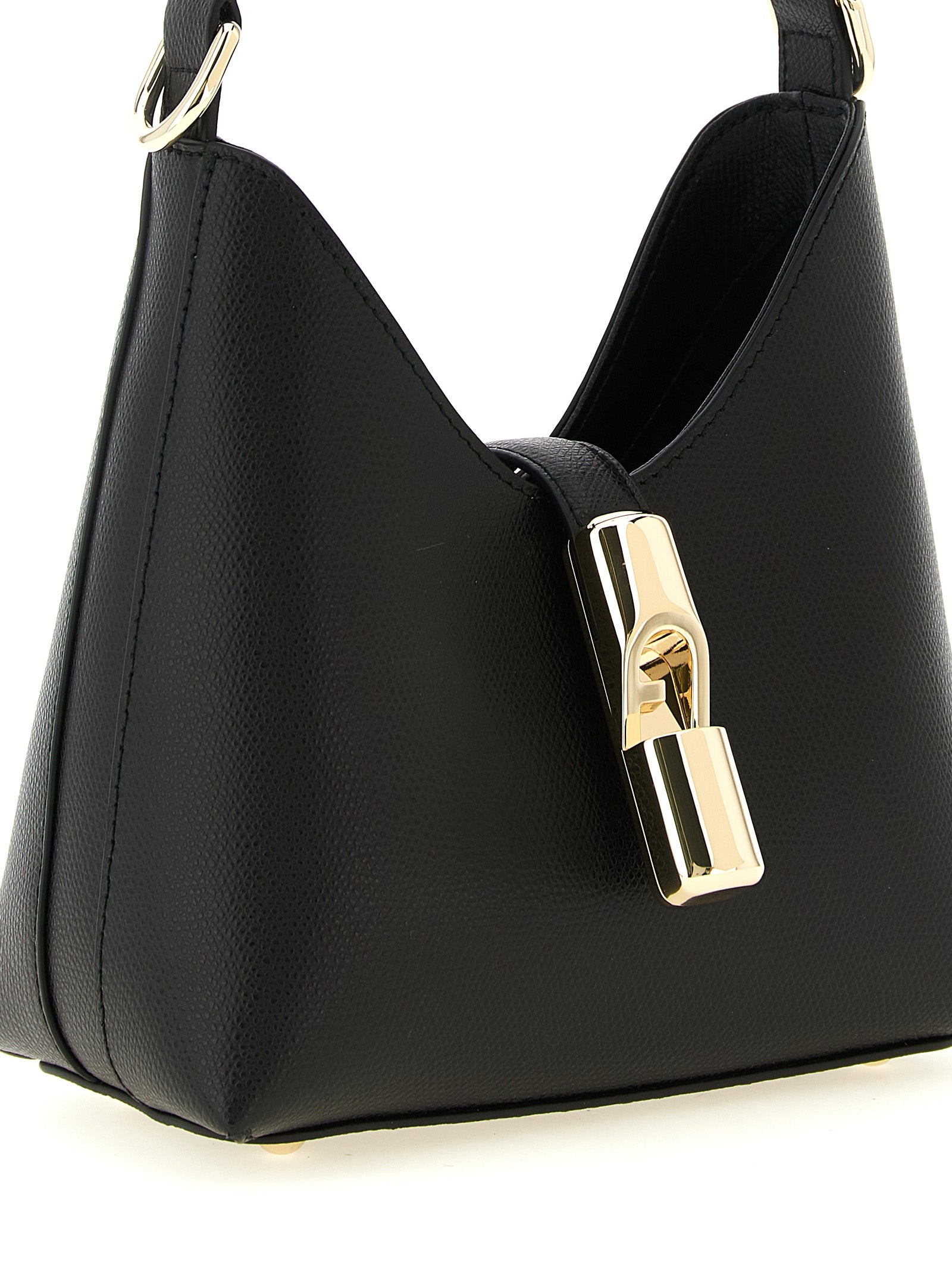 Furla Iride Mini Black Leather Shoulder Bag