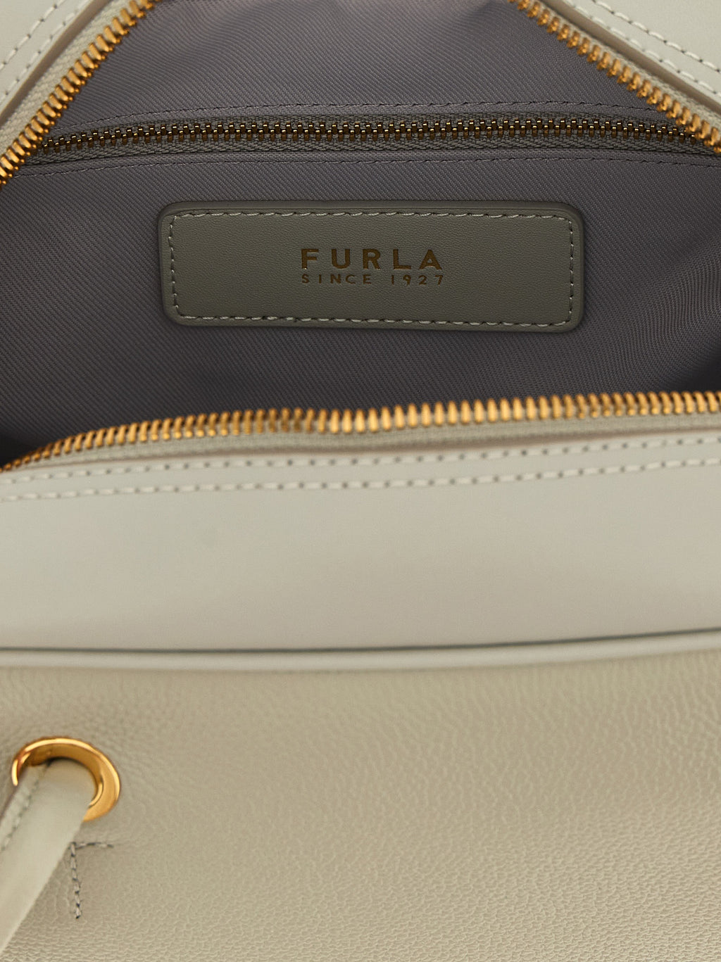 Furla Poppy M Urban Gray Leather Top Handle Bag