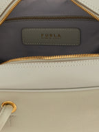 Furla Poppy M Urban Gray Leather Top Handle Bag