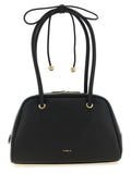 Furla Poppy M Black Leather Top Handle Bag