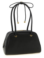 Furla Poppy M Black Leather Top Handle Bag