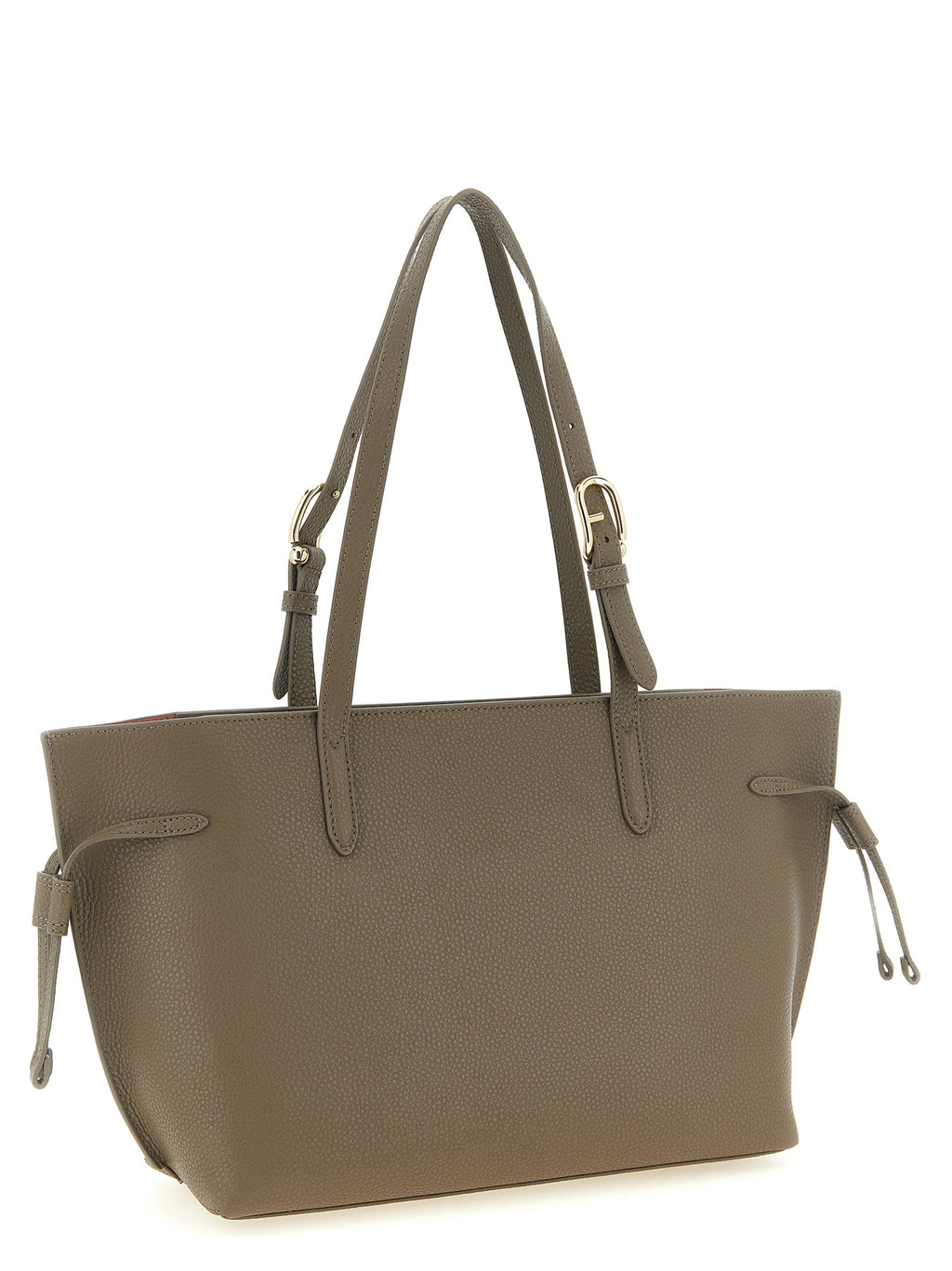 Furla Ava M Urban Gray Hammered Leather Tote Bag