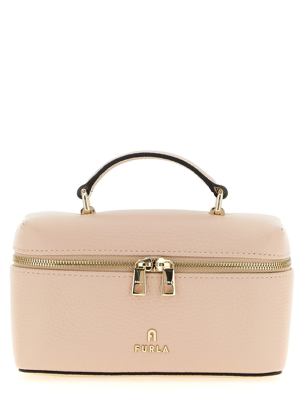 Furla Camelia Mini Leather Vanity Bag Powder Pink