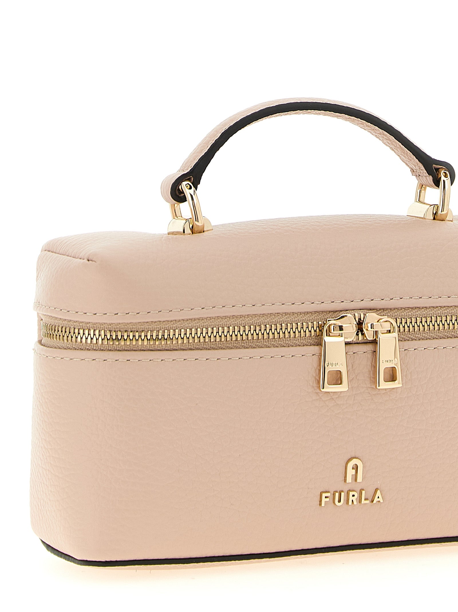 Furla Camelia Mini Leather Vanity Bag Powder Pink