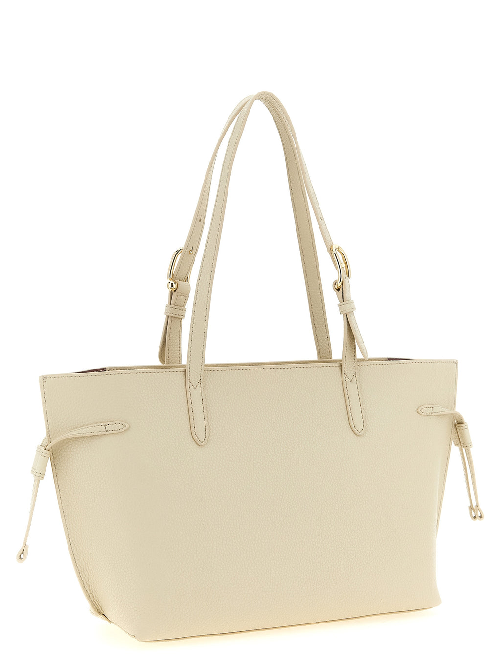Furla Ava M Cream Hammered Leather Tote Bag