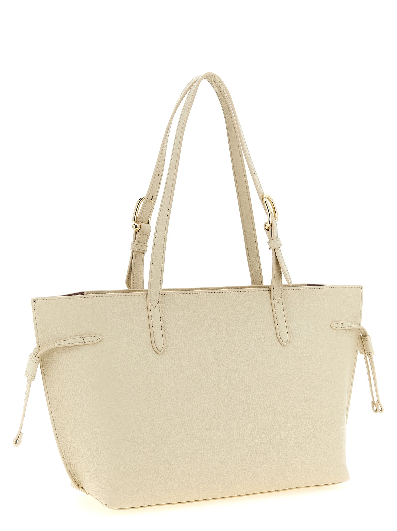 Furla Ava M Cream Hammered Leather Tote Bag