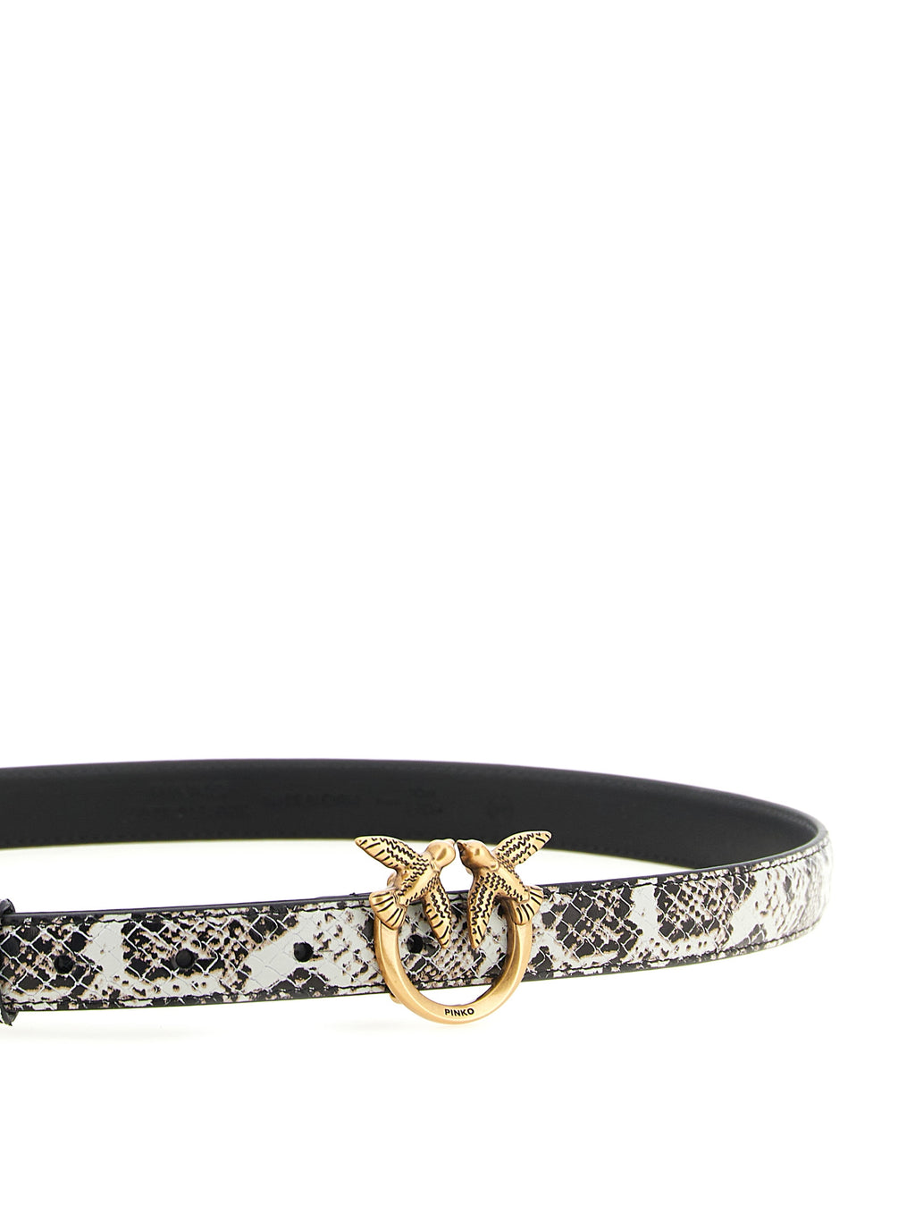 PINKO Love Berry Python Print Belt Multicolor Grey Black
