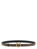 PINKO Love Berry Python Print Belt Multicolor Brown Black