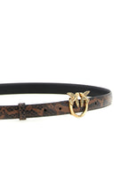 PINKO Love Berry Python Print Belt Multicolor Brown Black