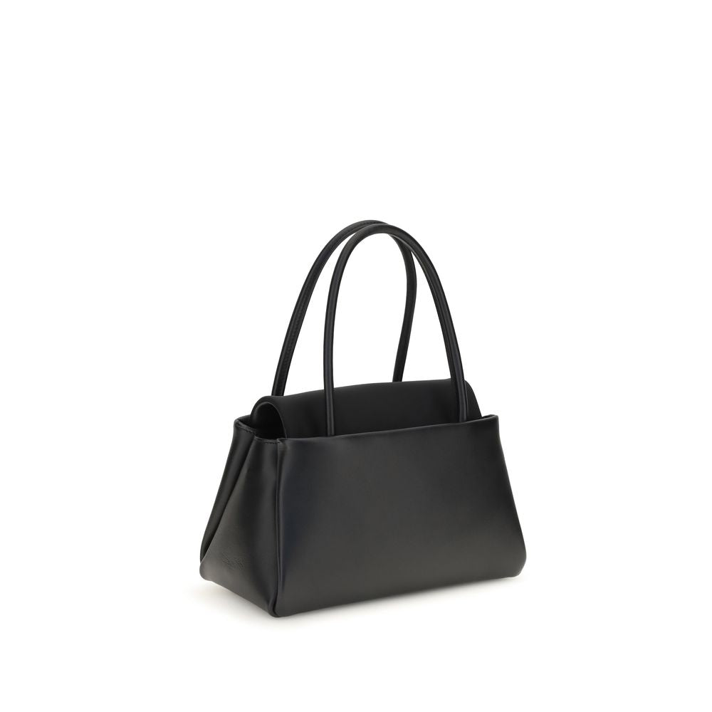 Prada Triangle Logo Leather Top Handle Bag Black
