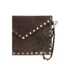 Valentino Garavani Brown Suede Leather Wallet
