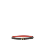 Valentino Garavani VLogo Reversible Leather Belt Black / Red