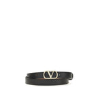 Valentino Garavani VLogo Reversible Leather Belt Black / Brown