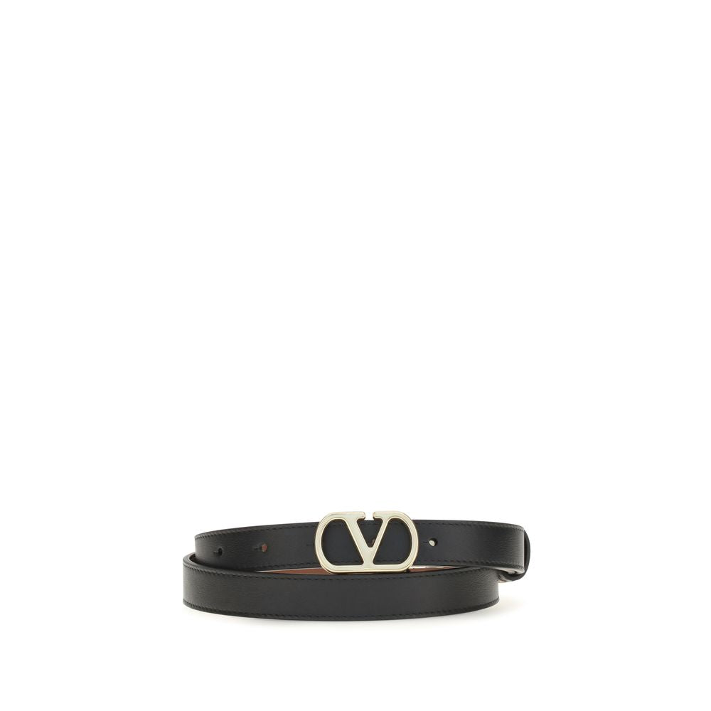 Valentino Garavani VLogo Reversible Leather Belt Black / Brown
