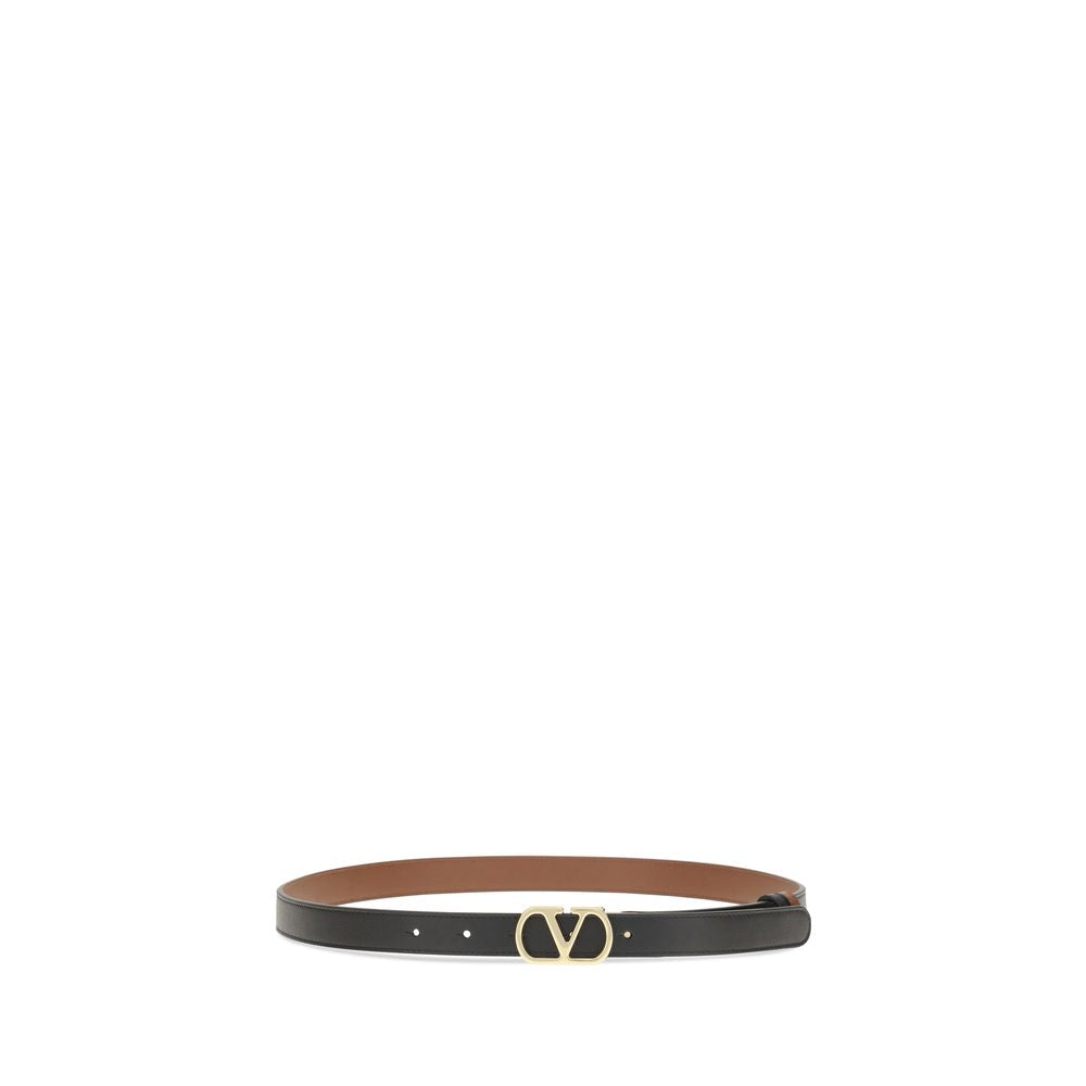 Valentino Garavani VLogo Reversible Leather Belt Black / Brown