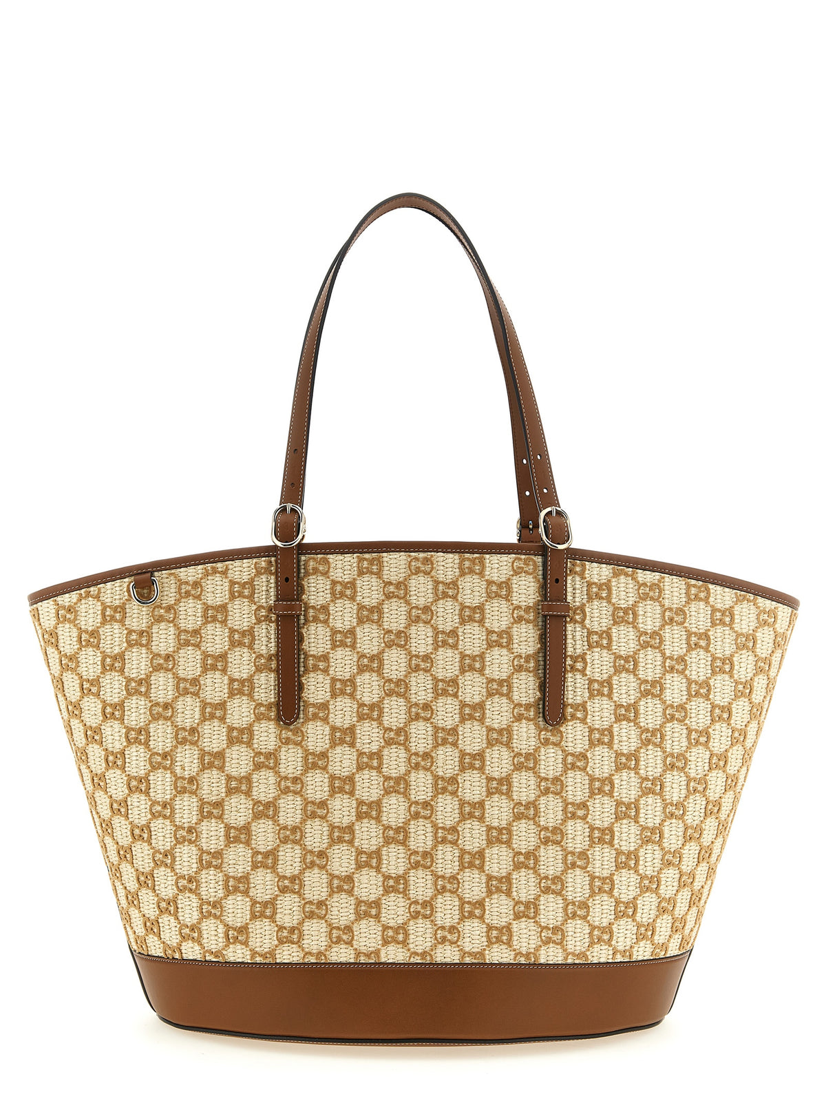 Gucci Woven Large Tote Bag Natural Brown