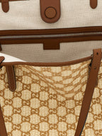 Gucci Woven Large Tote Bag Natural Brown