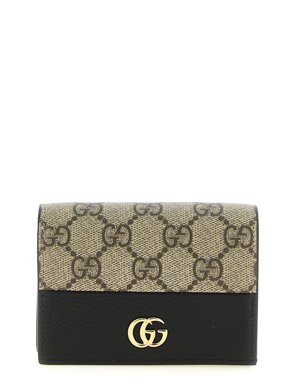 Gucci GG Marmont Mini GG Supreme Wallet Beige and Black