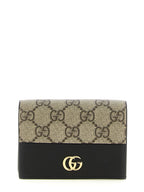 Gucci GG Marmont Mini GG Supreme Wallet Beige and Black