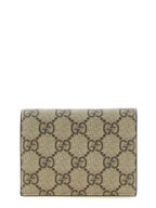 Gucci GG Marmont Mini GG Supreme Wallet Beige and Black
