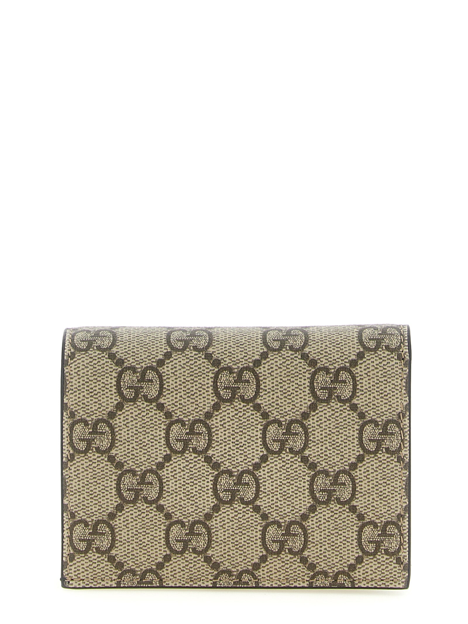 Gucci GG Marmont Mini GG Supreme Wallet Beige and Black