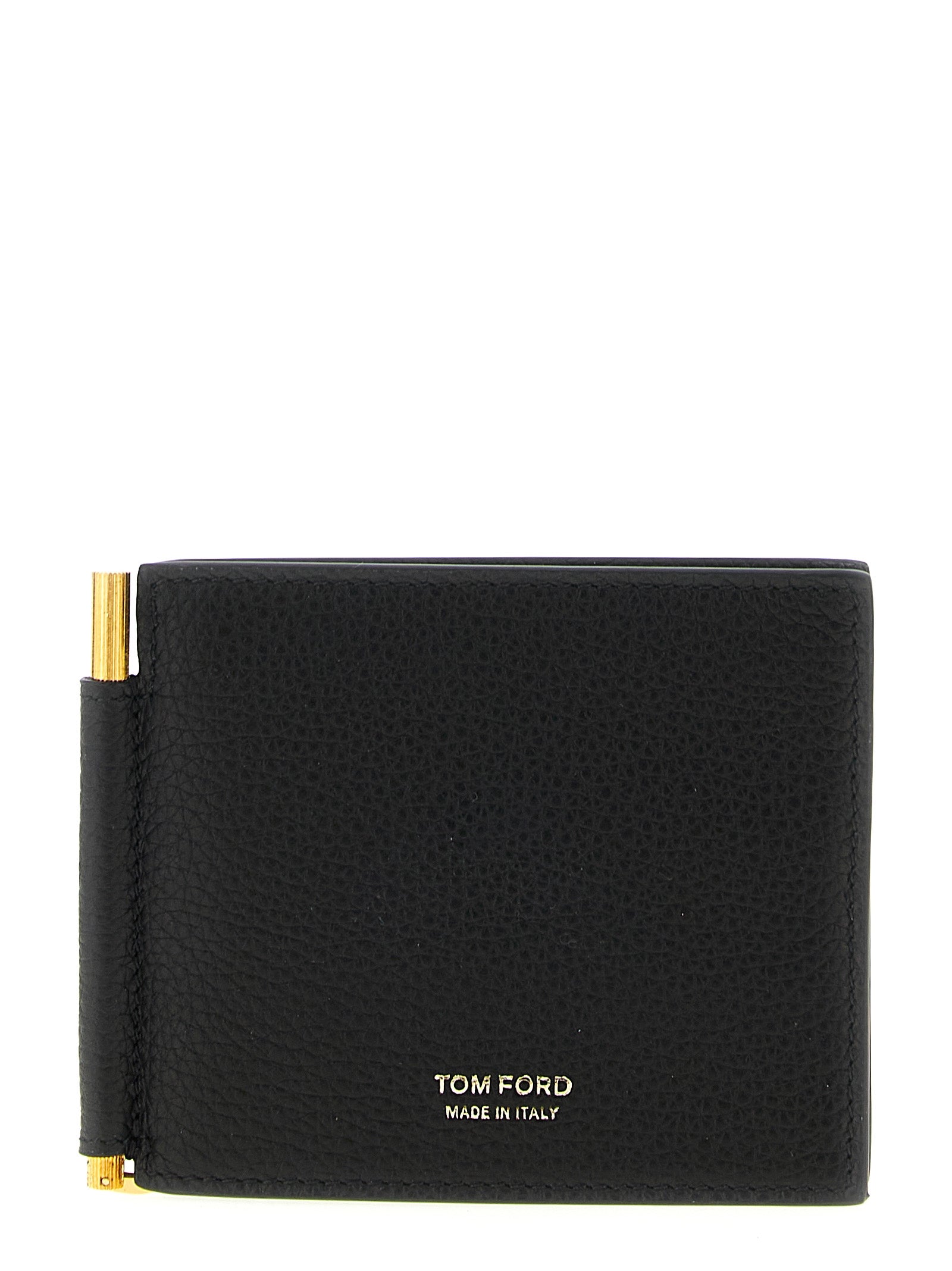 Tom Ford Black Leather Money Clip Wallet