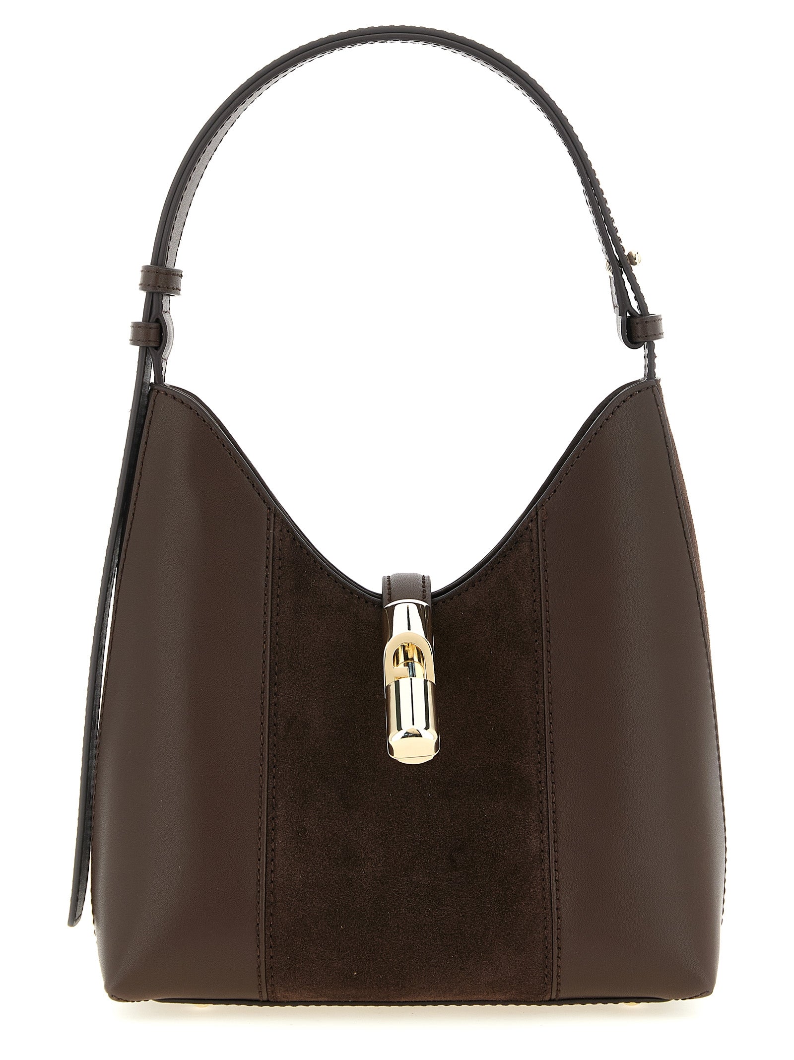 Furla Goccia S Brown Leather Shoulder Bag