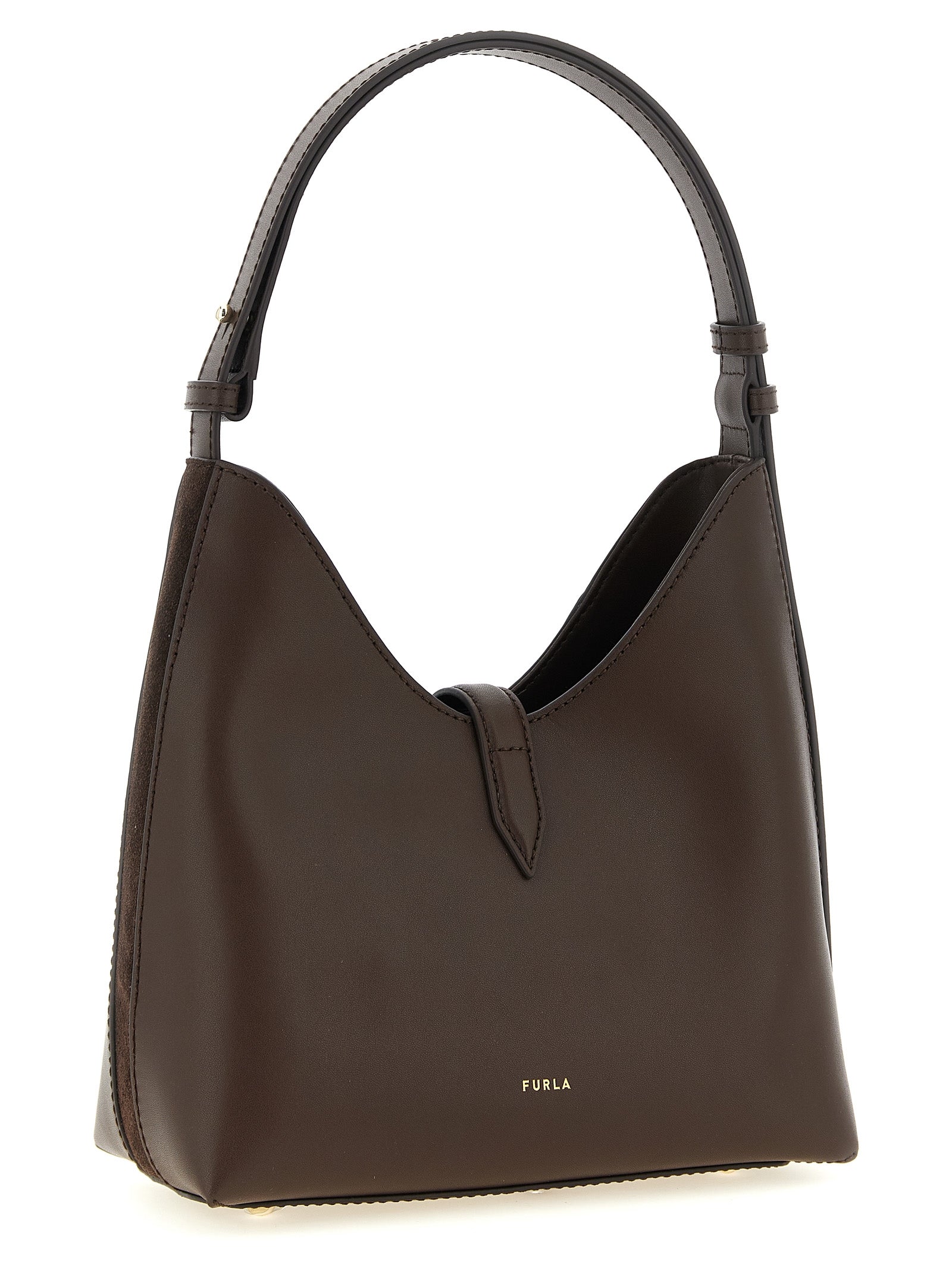 Furla Goccia S Brown Leather Shoulder Bag