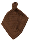 Valentino Garavani Toute La V Silk Wool Shawl Brown