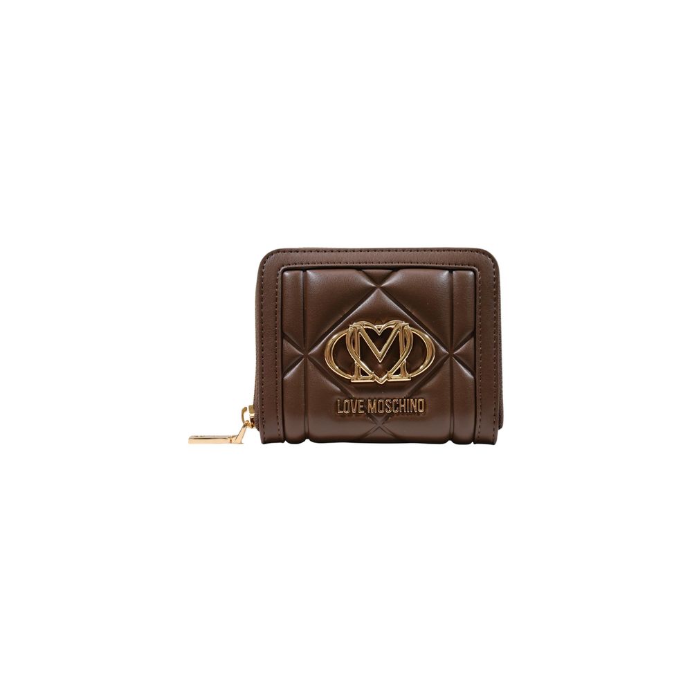 Love Moschino Quilted Zip Around Wallet Brown