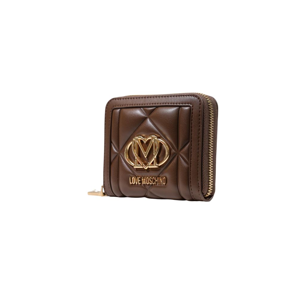 Love Moschino Quilted Zip Around Wallet Brown
