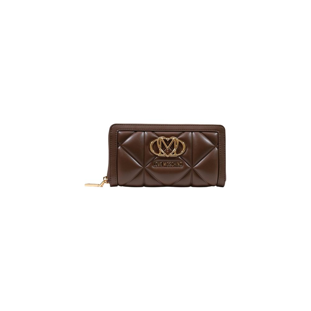 Love Moschino Quilted Zip Around Wallet Brown