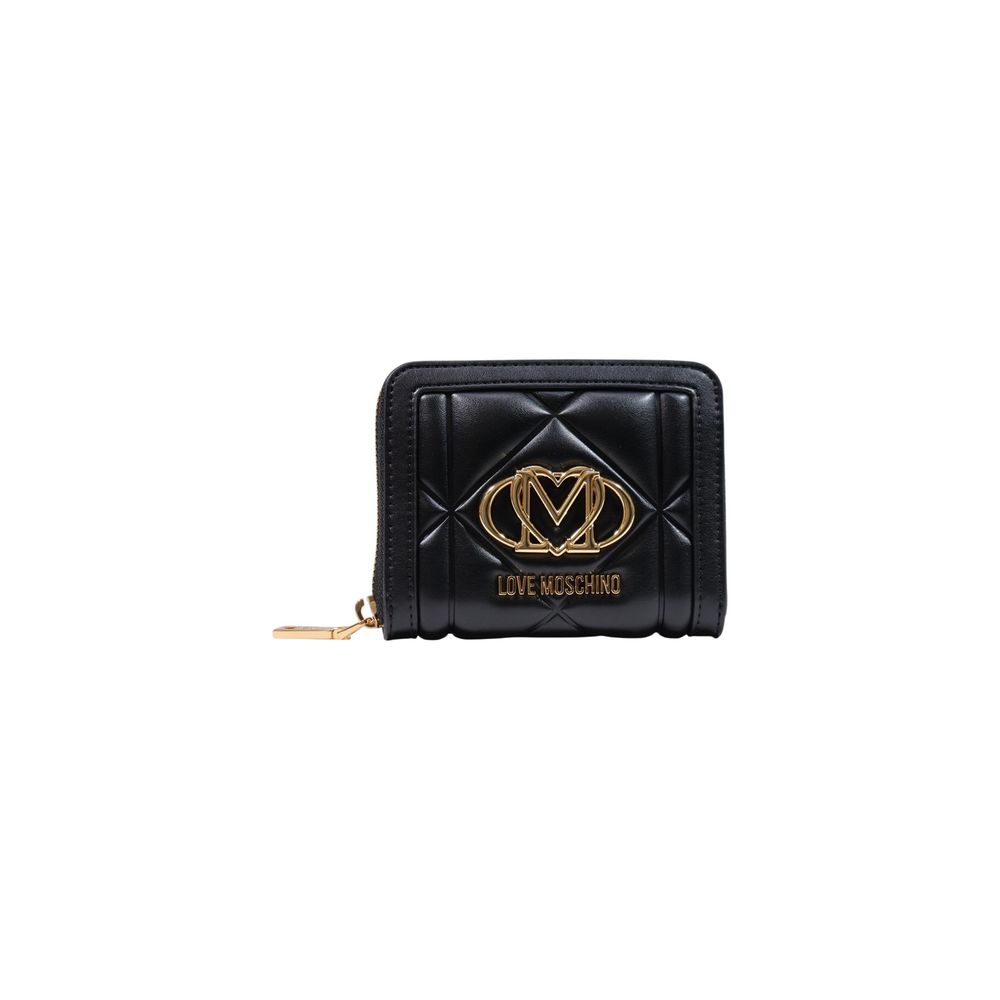 Love Moschino Quilted Zip Around Wallet Black