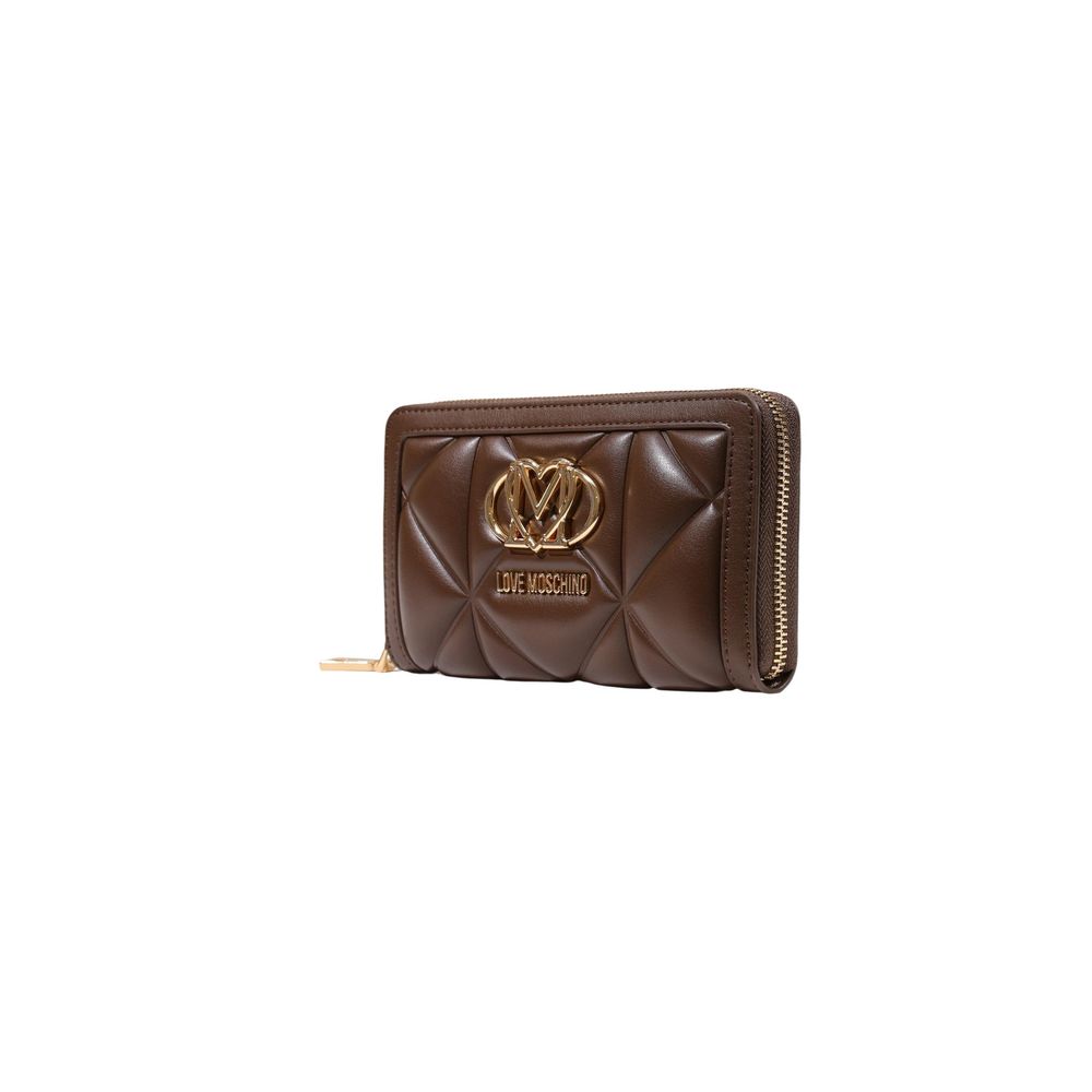 Love Moschino Quilted Zip Around Wallet Brown