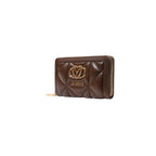Love Moschino Quilted Zip Around Wallet Brown