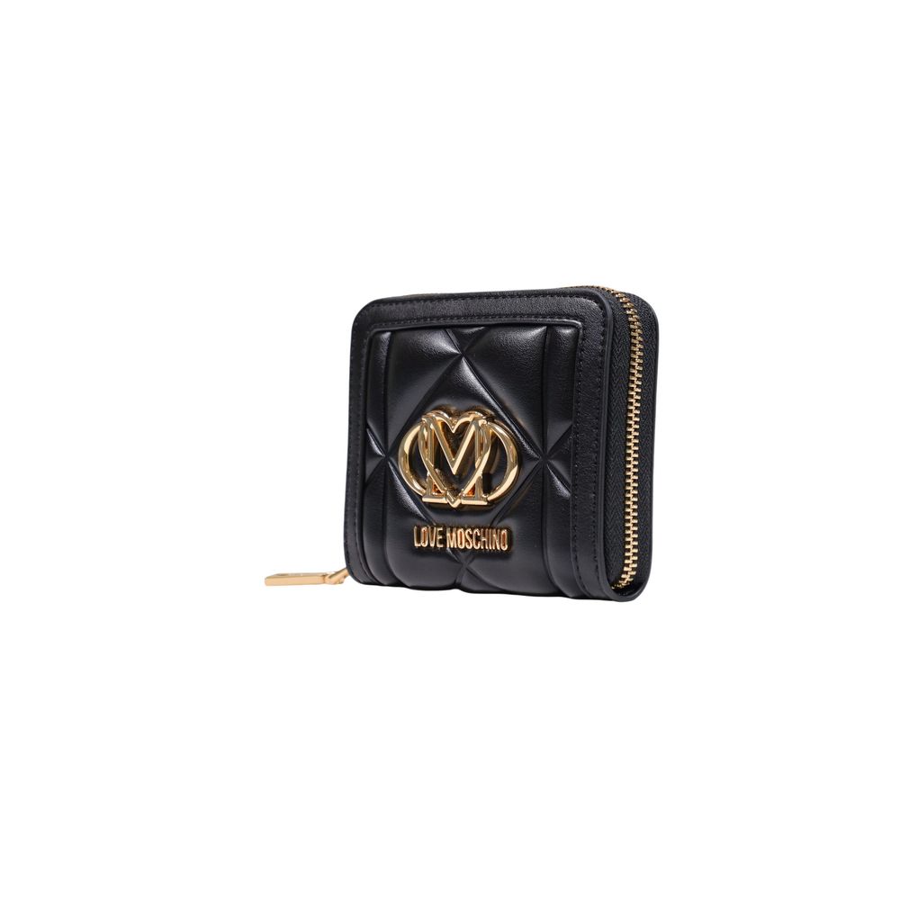 Love Moschino Quilted Zip Around Wallet Black
