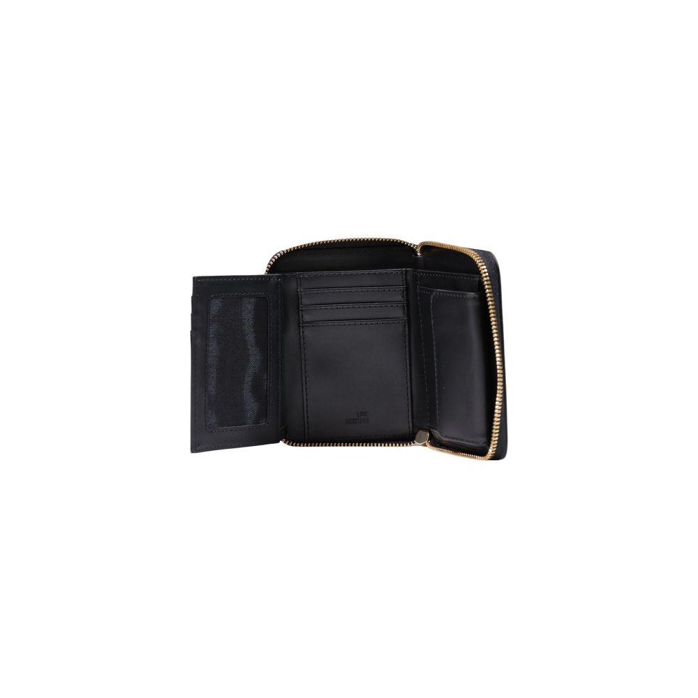 Love Moschino Quilted Zip Around Wallet Black